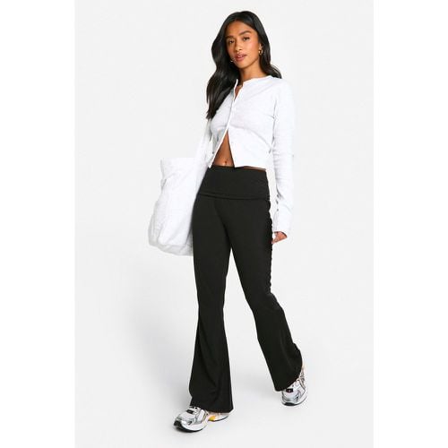 Pantalón De Campana Petite Para Yoga Con Cintura Elástica Y Tela Jersey De Algodón - boohoo - Modalova