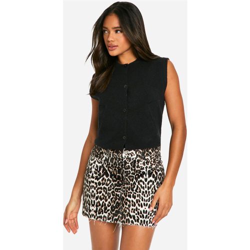 Leopard Denim Mini Skirt, Multi - boohoo - Modalova