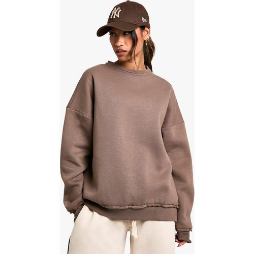 Sudadera Oversize Desgastada Con Cuello Redondo - boohoo - Modalova