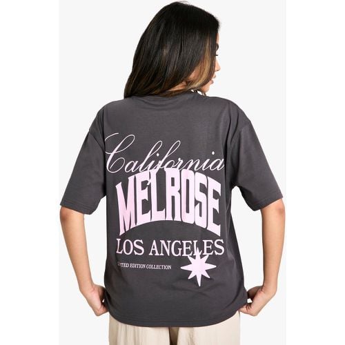 Camiseta Oversize Con Estampado Av De Melrose - boohoo - Modalova