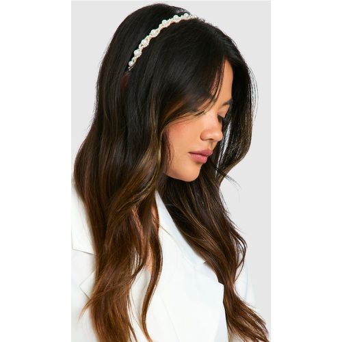 Pearl Beaded Headband, Blanco - boohoo - Modalova