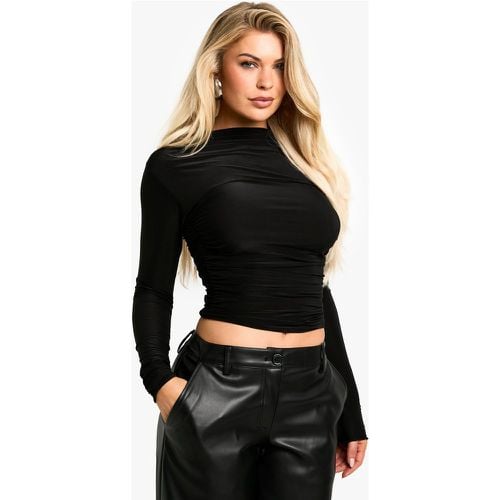 Slinky Extreme Ruched Long Sleeve Top - boohoo - Modalova