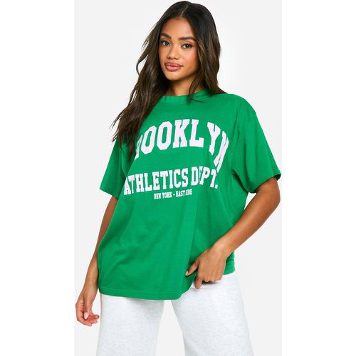 Camiseta Oversize Con Estampado Gráfico De Brooklyn - boohoo - Modalova