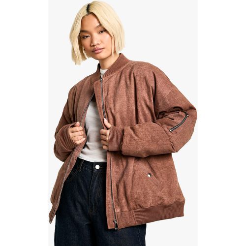 Chaqueta Bomber Oversize Efecto Desteñido - boohoo - Modalova