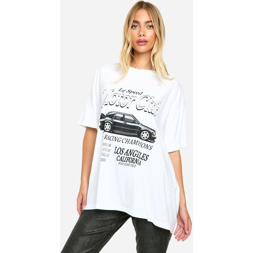 Camiseta Oversize Con Estampado Gráfico De Motor Club - boohoo - Modalova