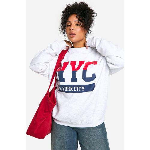 Sudadera Plus Oversize Con Estampado Nyc En El Pecho - boohoo - Modalova