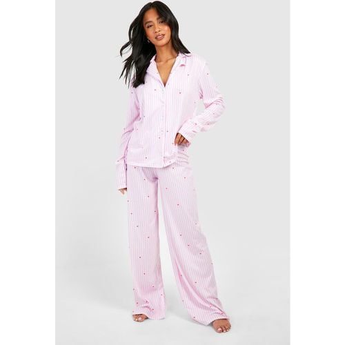 Pijama Petite De Raya Diplomática Con Corazones - boohoo - Modalova