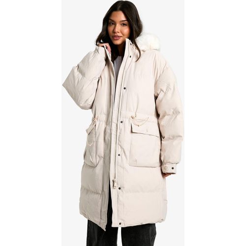 Parka Premium Con Ribete De Pelo Sintético - boohoo - Modalova