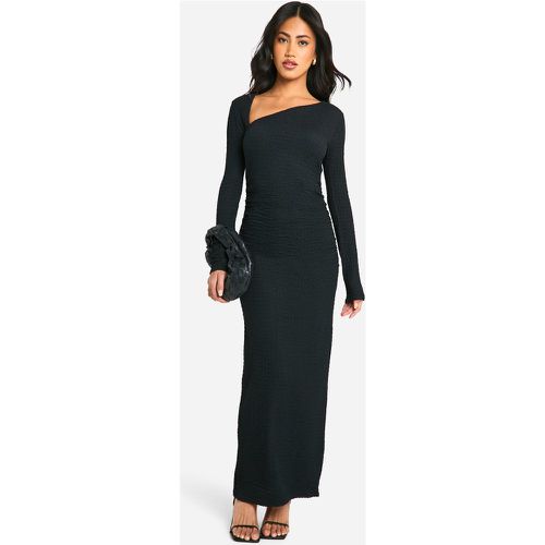 Vestito maxi asimmetrico con trama e ruches - boohoo - Modalova