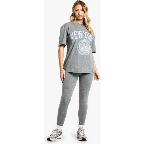 Set Premaman T-SHIRT OVERSIZE CON GRAFICA NEW YORK E LEGGINGS - boohoo - Modalova