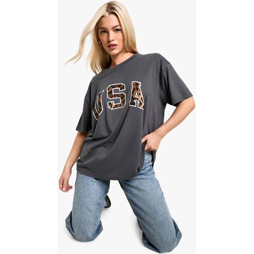 T-shirt oversize con grafica USA - boohoo - Modalova