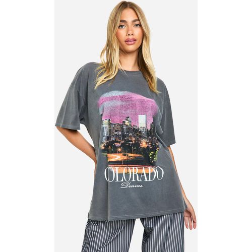 Camiseta Oversize Con Estampado Gráfico De Colorado - boohoo - Modalova