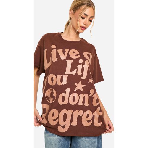 Camiseta Oversize Con Estampado Gráfico Live A Life - boohoo - Modalova