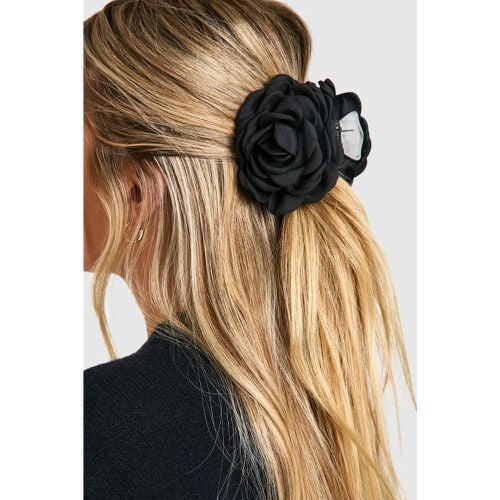 Pinza Para El Pelo Con Rosa, Negro - boohoo - Modalova