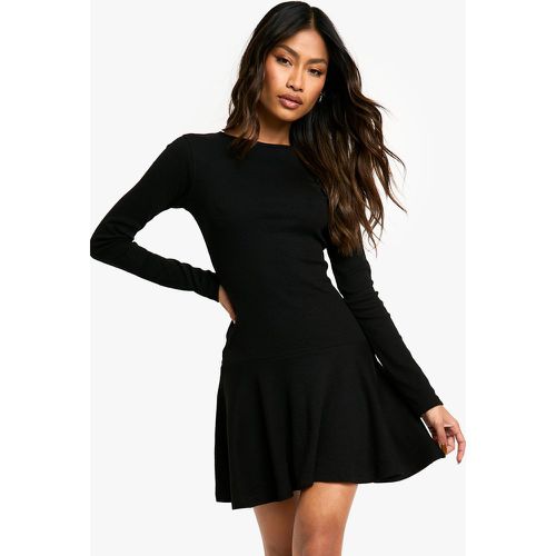 Vestido Skater De Canalé Con Caída En El Bajo - boohoo - Modalova