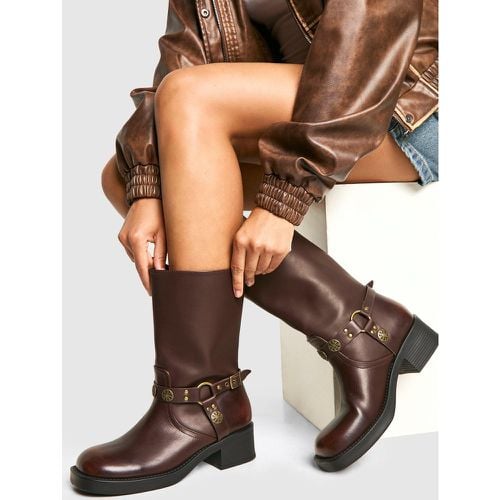 Botas Estilo Western Con Hebilla - boohoo - Modalova