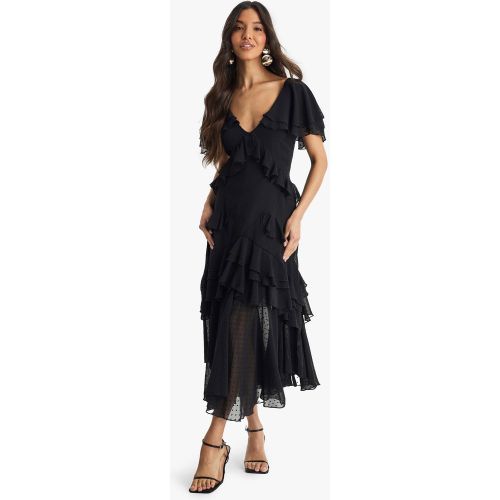 Vestido Maxi De Dobby Con Volante - boohoo - Modalova