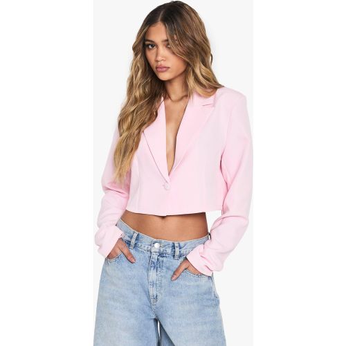 Americana Crop Básica De Tela Holgada - boohoo - Modalova