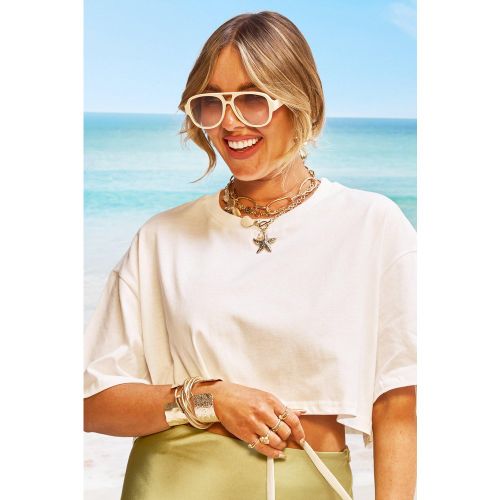 Occhiali da sole stile aviatore retrò - boohoo - Modalova