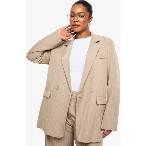 Americana Plus Oversize De Raya Diplomática - boohoo - Modalova