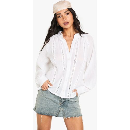 Top Holgado De Tela Con Cuello Alto - boohoo - Modalova