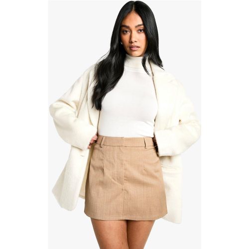 Minigonna sartoriale, Beige - boohoo - Modalova