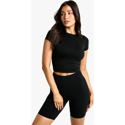 Pantaloncini da ciclista Tall Premium Active a vita alta - boohoo - Modalova