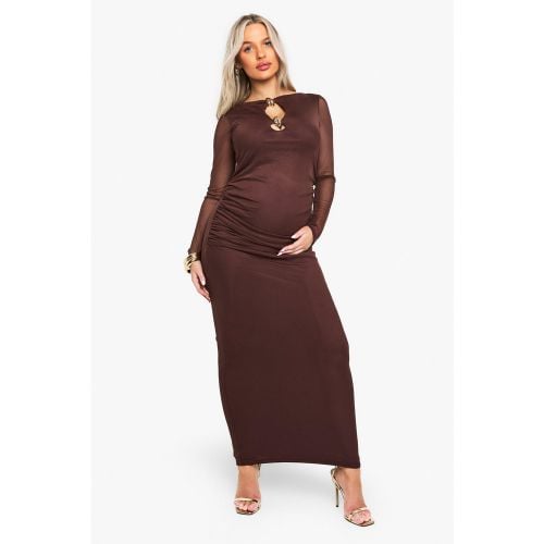 Vestido Premamá Maxi Fruncido Con Ribete - boohoo - Modalova