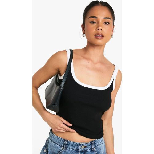 Top Sin Mangas De Canalé Con Tirantes - boohoo - Modalova