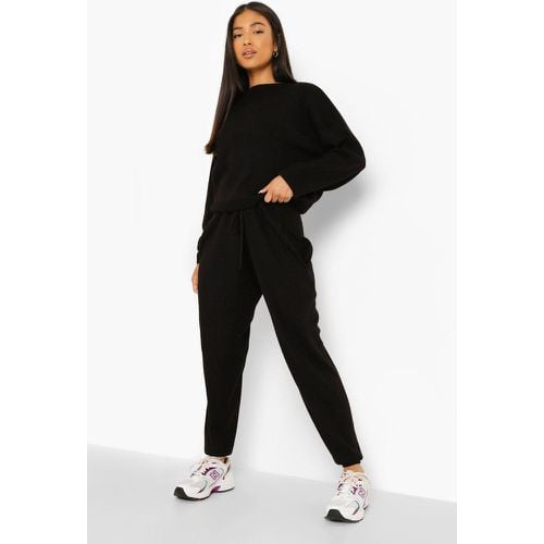 Conjunto Coordinado Petite De Pantalón Deportivo Y Jersey De Punto - boohoo - Modalova