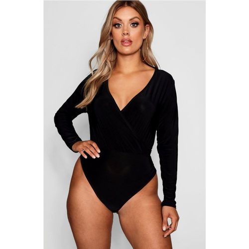 Body Plus Cruzado Ceñido, Negro - boohoo - Modalova