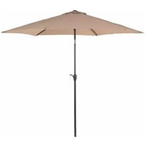 Sonnenschirm Sandbeige Polyester u. Aluminium sechseckig ⌀ 270 cm mit Kurbel verstellbarer Neigungswinkel Terrasse Balkon Garten Outdoor - BELIANI - Modalova