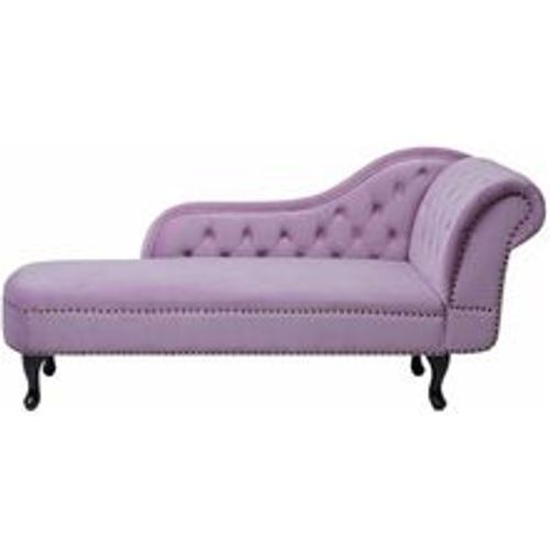 Chaiselongue Rechtsseitig Violett Samtstoff Holzfüße Glamourös - BELIANI - Modalova