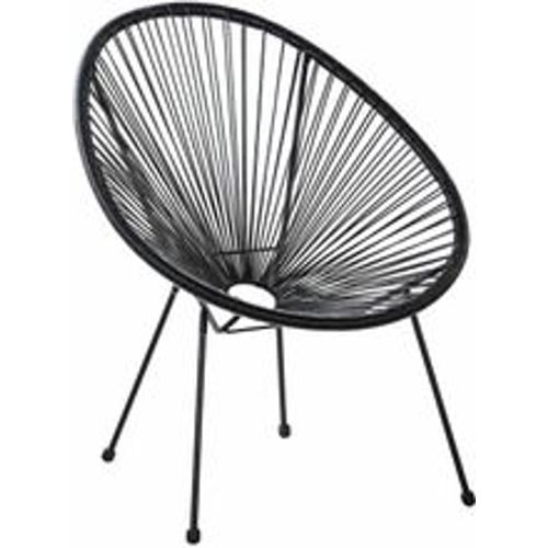 Balkonstuhl Schwarz Polyrattan Spaghetti-Optik Modern Mexikanischer Stil Outdoor Balkon Terrasse Garten Möbel - BELIANI - Modalova