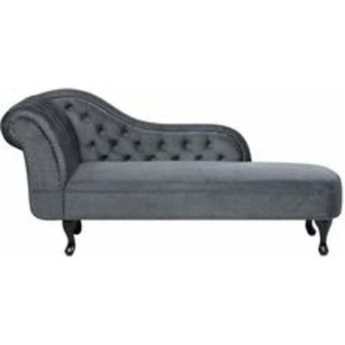 Chaiselongue Linksseitig Grau Samtstoff Holzfüße Glamourös - BELIANI - Modalova