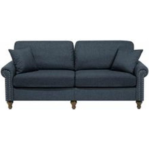 Sofa Dunkelgrau Polsterbezug 3-Sitzer Traditionell Zierkissen Wohnzimmer - BELIANI - Modalova