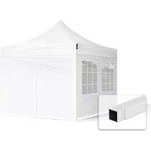 Intent24 - 3x3 m Faltpavillon, economy Stahl 30mm, Seitenteile mit Sprossenfenstern, weiß - weiß - Fashion24 DE - Modalova