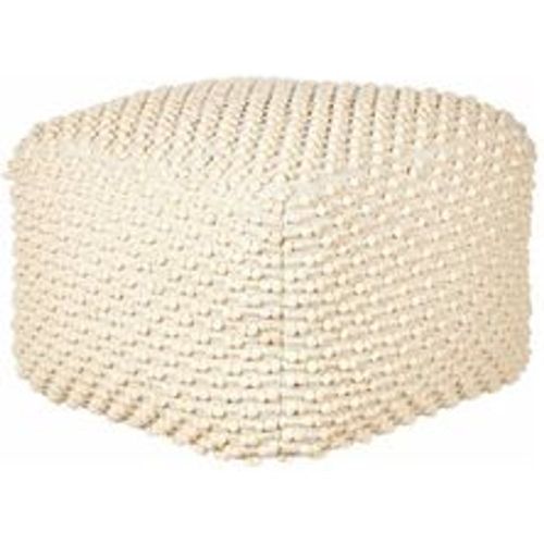 Pouf Hellbeige aus Baumwolle 50 x 50 x 35 cm Quadratisch Boho Stil Wohnaccessoires für Wohnzimmer Schlafzimmer Flur - BELIANI - Modalova