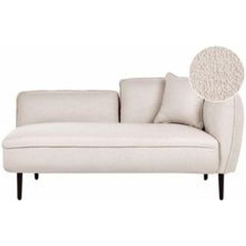 Chaiselongue Hellbeige Stoffbezug Bouclé Rechtsseitig mit Kissen Metallbeine Modern für Wohnzimmer Schlafzimmer Wintergarten Kleine Räume - BELIANI - Modalova