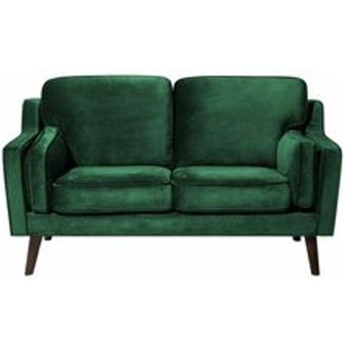 Sofa Grün Samtstoff 2-Sitzer Retro Minimalistisch Wohnzimmer - BELIANI - Modalova