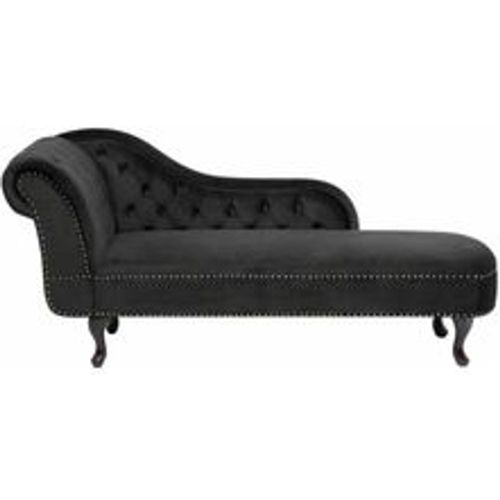 Chaiselongue Linksseitig Schwarz Samtstoff Holzfüße Glamourös - BELIANI - Modalova