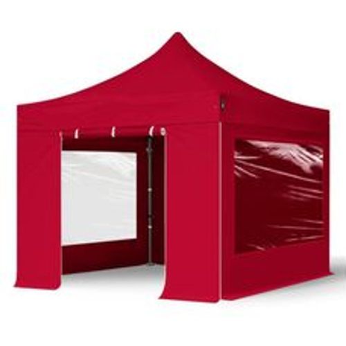 X3 m Faltpavillon, premium Stahl 40mm, Seitenteile mit Panoramafenstern, rot - TOOLPORT - Modalova