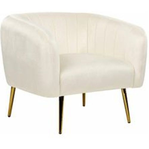 Cocktailsessel Creme Polsterbezug aus Samtstoff mit Metallgestell in Gold Glamouröser Edler Stil Wohnzimmer Salon Esszimmer Flur - BELIANI - Modalova