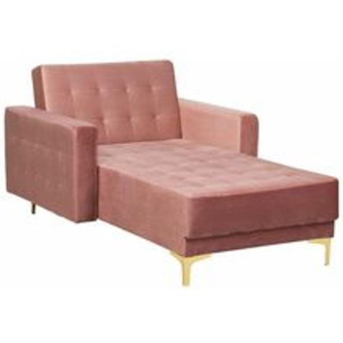 Chaiselongue Universal Rosa Samtstoff Metallfüße Klassisch - BELIANI - Modalova