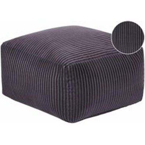 Pouf Dunkelgrau Cord 50 x 50 cm mit EPS-Perlen Abnehmbarem Bezug Quadratisch Einfarbig Modern Skandi Bodenkissen Sitzpouf Sitzmöbel Indoor - BELIANI - Modalova