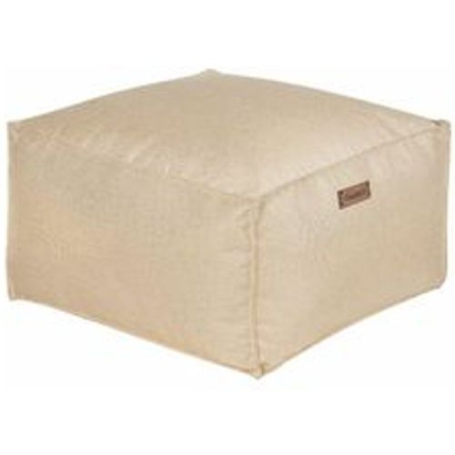 Pouf Hellbeige Leinenoptik 50 x 50 cm mit EPS-Perlen Abnehmbarem Bezug Quadratisch Modern Skandi Bodenkissen Sitzpouf Sitzmöbel Indoor - BELIANI - Modalova