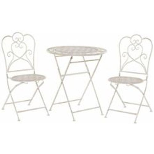 Bistroset beige Metall 2er Balkon Terrasse Garten romantisch - BELIANI - Modalova