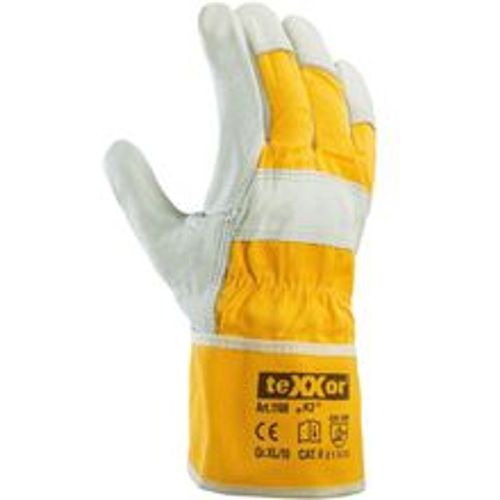 TeXXor® TOP Rindvollleder-Handschuhe K2, Leder Natur/Drell Gelb - Fashion24 DE - Modalova