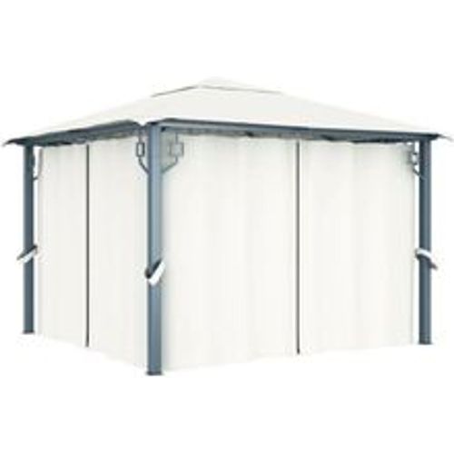 Pavillon mit Vorhängen 300 x 300 cm Creme Aluminium - VIDAXL - Modalova