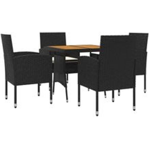 Tlg. Garten-Essgruppe Poly Rattan Schwarz - VIDAXL - Modalova